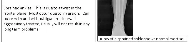 sprained ankle ligament tear